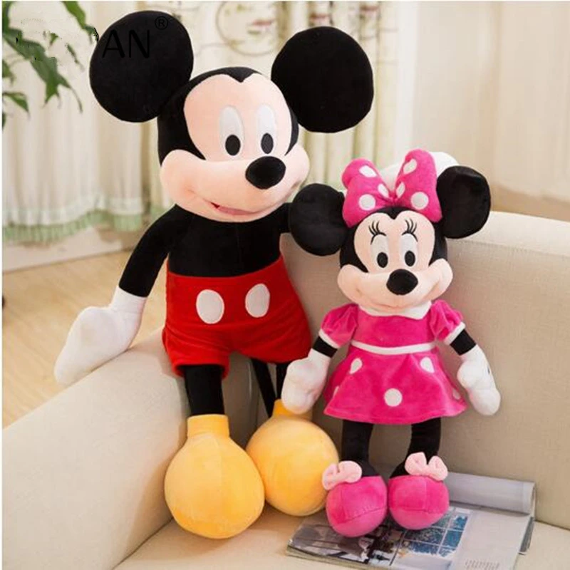 2pcs/lot 40cm Super Kawaii Mickey Mouse and Minnie Mouse Plush Cartoon Soft Figure Toys Stuffed Dolls Christmas Gift For Kids