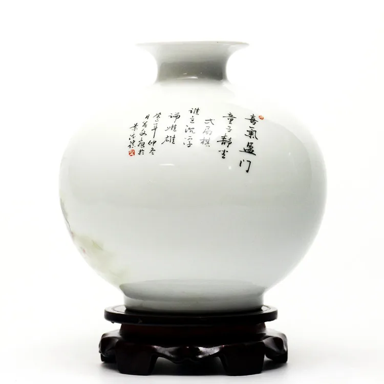 Креативная ваза в форме яблока Цзиндэчжэнь керамическая ваза для дома, гостиной, новые китайские современные минималистичные украшения, фарфоровые украшения