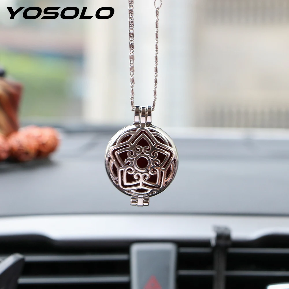 

YOSOLO Car Air Freshener For Essential Oil Rear View Hanging Pendant Auto Rearview Mirror Perfume Aroma Diffuser Antique Vintage