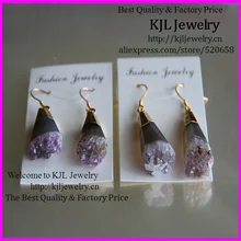 5 пар натуральный кристалл друзы Сталактит крюк серьги