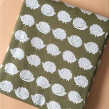 Хлопчатобумажная льняная ткань с принтом Ежика для шитья своими руками, хлопчатобумажная ткань для шитья, тканый домашний текстиль ручной работы