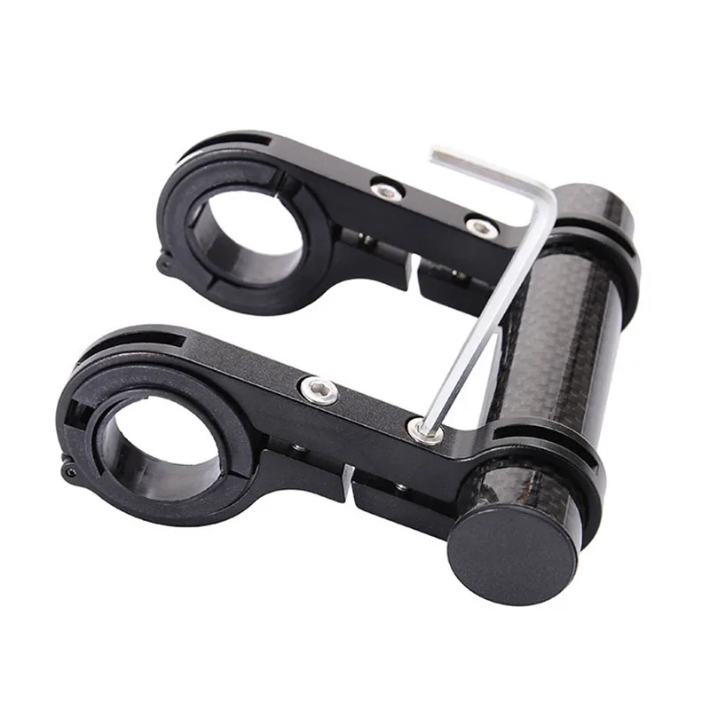 Carbon Fiber Handlebar Extender Extension Bike Light Flashlight Holder Handle Bar Bicycle Mount Bracket