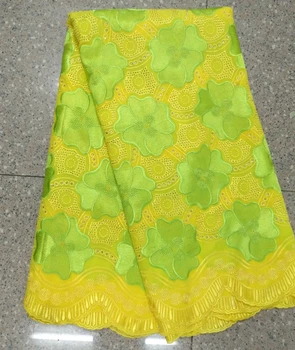 

African Swiss Voile Lace new fashion african guipure lace fabric for women dress New Arrivals yellow color