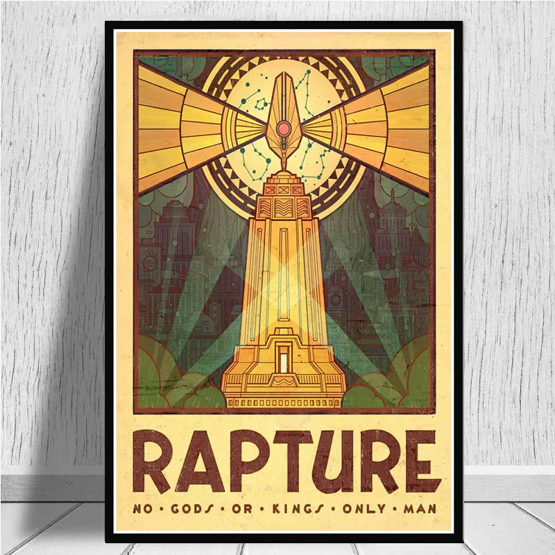 Bioshock Rapture видео игра ретро детский подарок Художественный постер картина Картина Настенная картина домашний декор, плакаты и принты