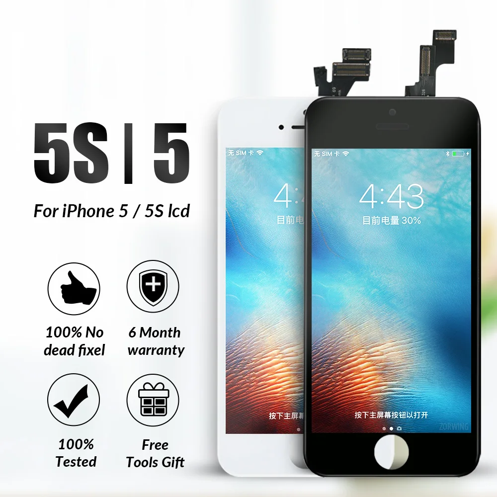 Скидка Класс AAA ЖК дисплей для iPhone 5 5S ЖК дисплей сенсорный экран дигитайзер Замена дисплея для iPhone 5S 5 5C SE ЖК экран в сборе