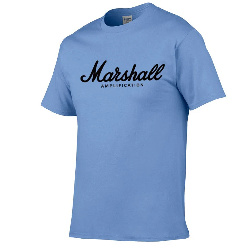 hot sale summer cotton Marshall t shirt men short sleeves tee hip hop T-shirt streetwear Boy/girl Tshirt XXS-2XL - Цвет: Light blue-Black