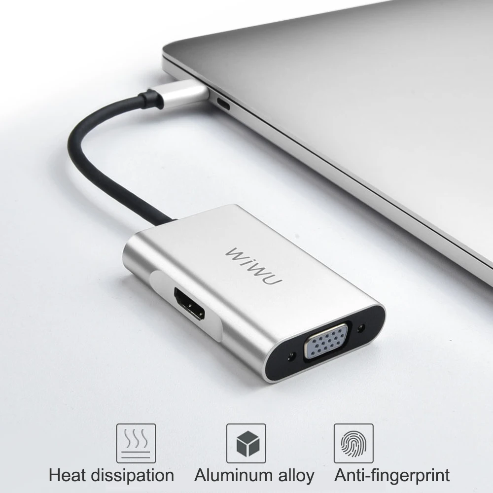WIWU type-c адаптер HDMI VGA USB C концентратор для MacBook Pro 4 K HDMI Thunderbolt 3 для samsung huawei type-c для VGA usb-концентратор, адаптер