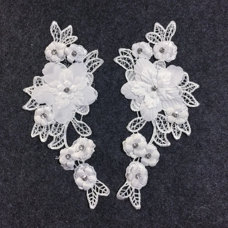 white lace rhinestones patches for clothing stickers clothes sew on