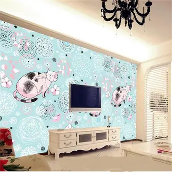 

photo wallpaper custom 3d mural living room kids cats European style painting sofa TV background non-woven wallpaper for wall 3d
