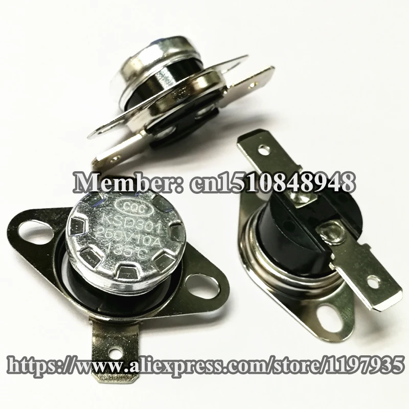 

KSD301 Thermostat temperature switch 135 degrees 250V 10A 135 degrees