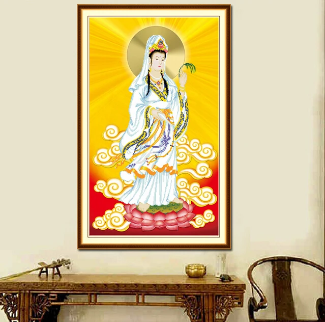Набор для алмазной вышивки POVUOP 69 х111 см алмазная вышивка Avalokitesvara картина из