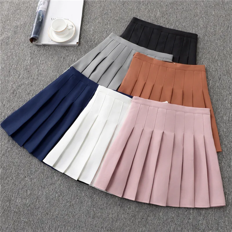 

Harajuku Pleated Skirt Women Summer Sexy High Waist Mini Skirt Plus Size Japanese Student Short Black Skirt Womens Faldas C4643