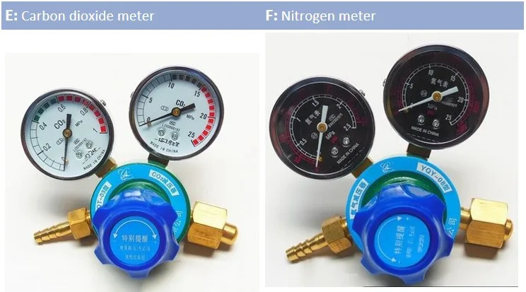 Медный кислородный ацетилен пропан аргон, азот-метр редуктор давления Редуктор клапан углекислого газа нагревательный манометр