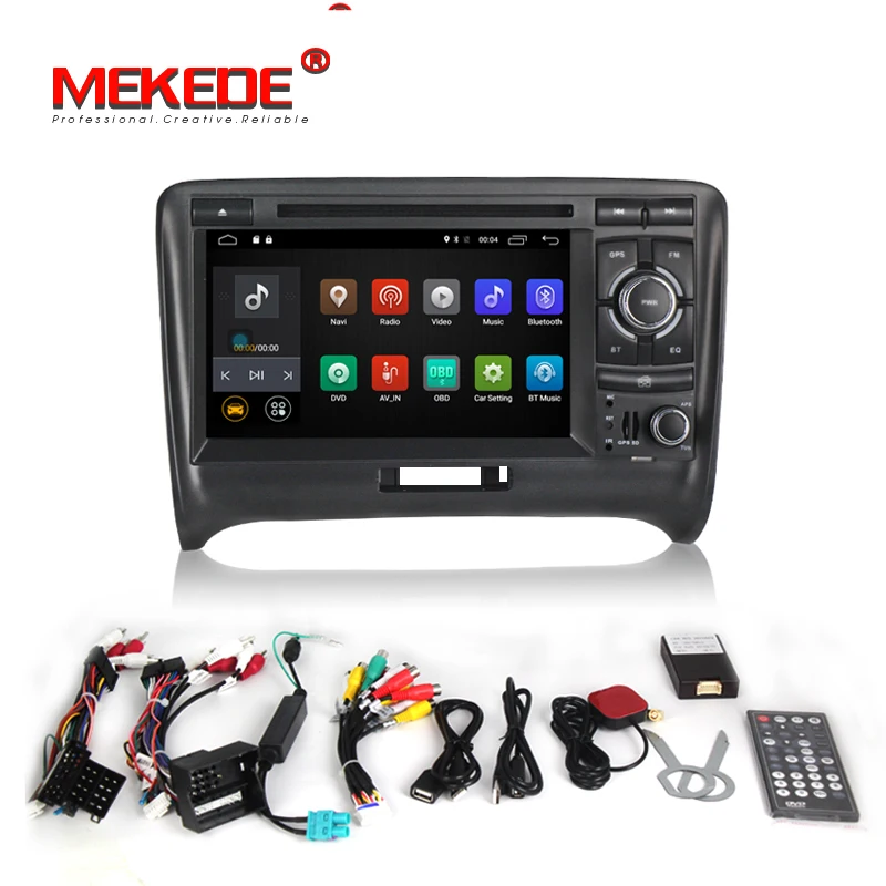 Best MEKEDE Quad core Android 7.1 7inch 2din Car Multimedia Car Radio Audio Car DVD player For Audi TT 2003-2010 support 4G Wifi BT 2