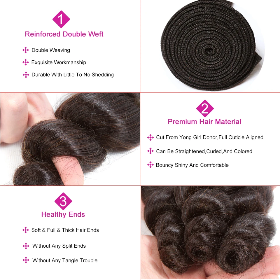 Soph Queen Hair Malaysian Loose Wave Bundles 100% Human Hair Weave Bundles Can Buy With Closure Remy Hair Extensions Soph Queen Hair Malaysian Loose Wave Bundles 100% Human Hair Weave Bundles Can Buy With Closure Remy Hair Extensions