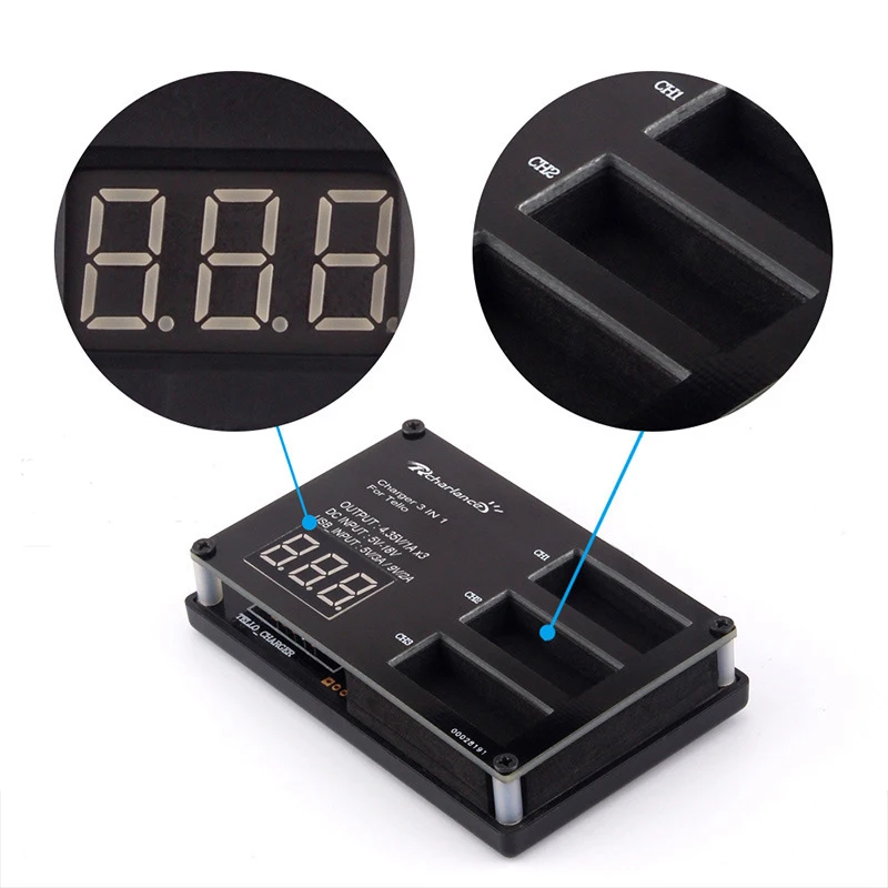 

TELLO 3-in-1 LED Display Battery Charger Intelligent Multi Charging Hub for DJI TELLO Mini Drone Batteries Accessories