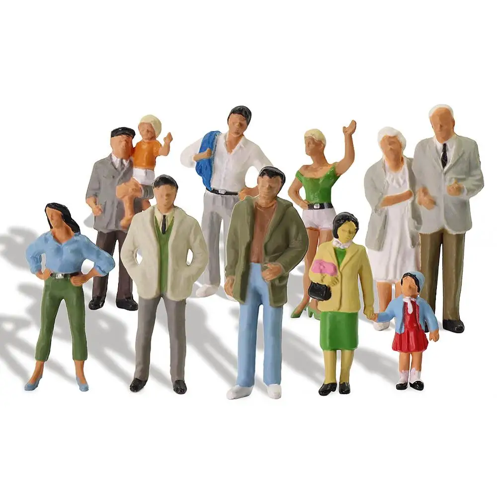 

20pcs All Standing O Scale 1:43 Painted Figures Passengers Delicate People Miniature Train Layout P4306