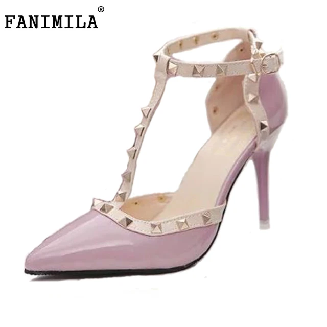 AicciAizzi Hot Women Pumps Ladies Sexy Pointed Toe High Heels Fashion Buckle Ankle Strap High Heel Sandals Shoes size 34-40