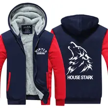 Игра престолов дом Старк мужские Мальчики утепленная куртка свитер зимнее пальто толстовки