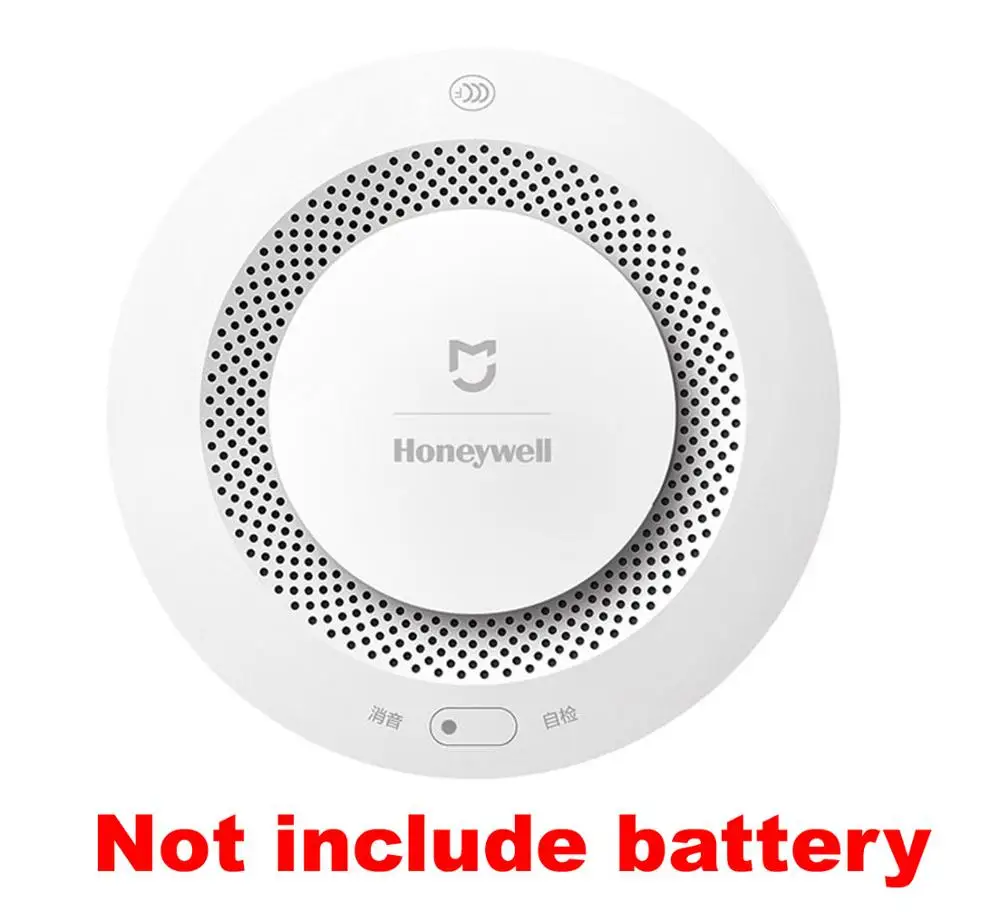 No battery Xiao mi jia Honeywell Датчик дыма пожарный детектор звуковой визуальный датчик дыма пульт дистанционного управления mi Home умное приложение - Цвет: No battery