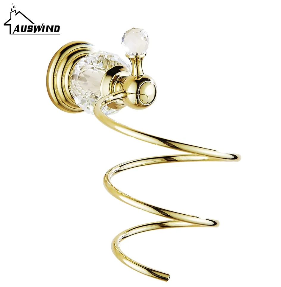 Цельные латунные аксессуары для ванной комнаты, золотые полированные ...