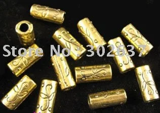 

FREE SHIPPING 180pcs Antiqued gold plt floral cylinder spacers 12mm A266G