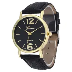 Кварцевые наручные часы модные унисекс Для женщин Для мужчин Искусственная кожа аналоговые кварцевые наручные часы #119