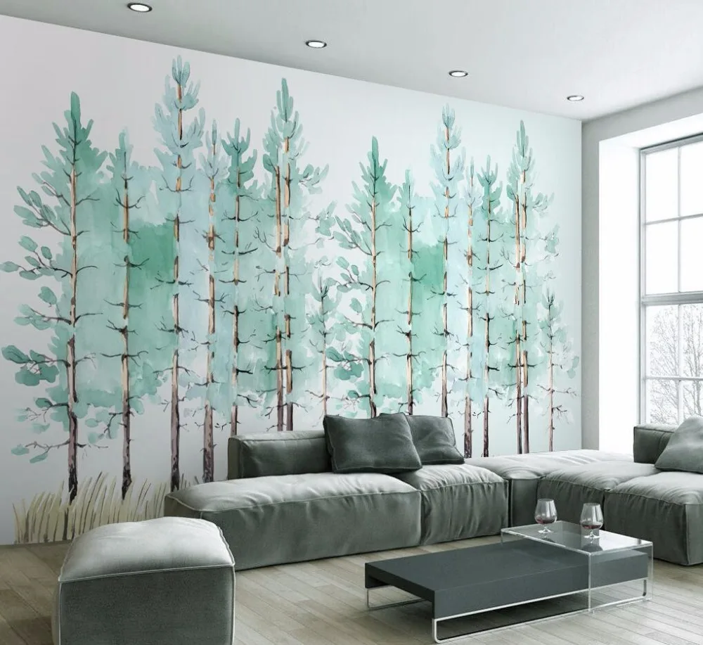 Beibehang Home Decoratieve Muurschildering Aangepaste Behang Moderne Mode Mint Groene Verse Woods Tv Muur Achtergrond Muurschildering 3d Behang Custom Wallpaper 3d Wallpaperwallpaper Modern Aliexpress