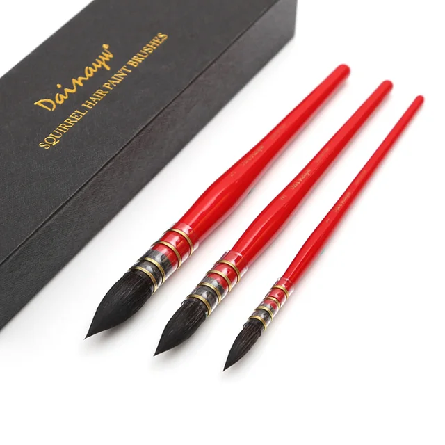 Dainayw Watercolor Paint Brushes, Round Squirrel Hair Paint Brush Set
