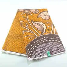 Желтый хлопковый в африканском стиле с принтом Анкара, опт, розница, африканская ткань с восковым принтом