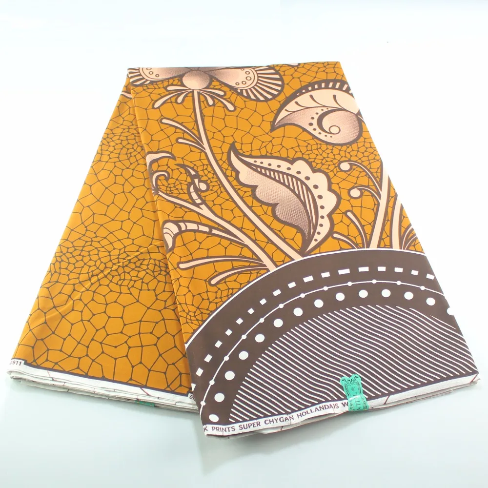 New Yellow Pattern African Cotton Fabric Ankara Printed Material Wholesale Retail Wax Print | Аксессуары для одежды