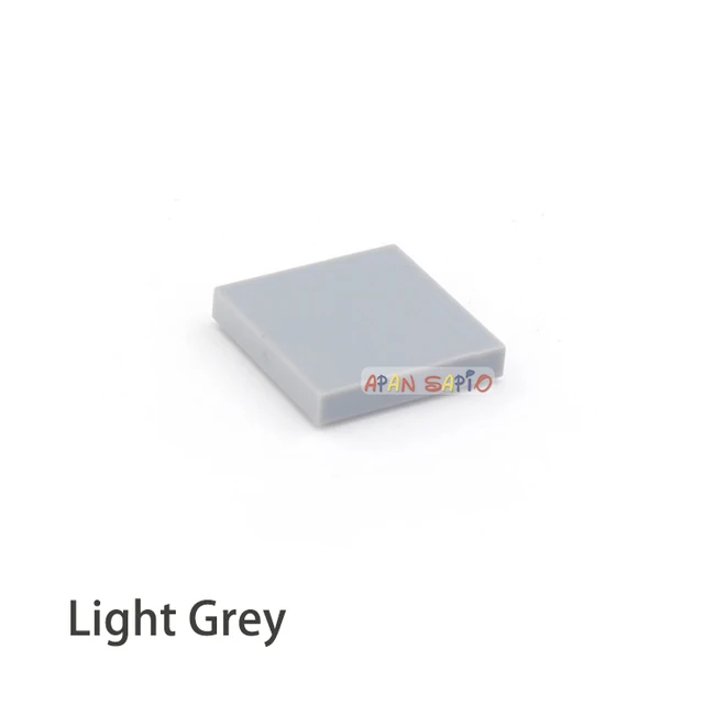 200pcs DIY Building Blocks Figure Bricks Ceramic Tile 2x2 Educational Creative Size Compatible With 3068 Toys for Children Light Grey 200pcs