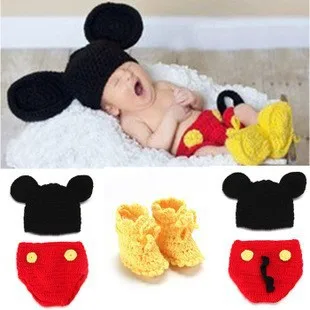 

new born photo props mouse clothing set a hat,a short, a pair of shoe