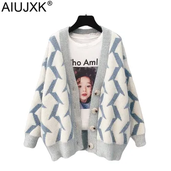 

AIUJXK New Arrival 2019 Fashion Loose Cardigan Women Long Sleeve Winter Korean Style High Quality Soft Sweater Woman Casual Coat