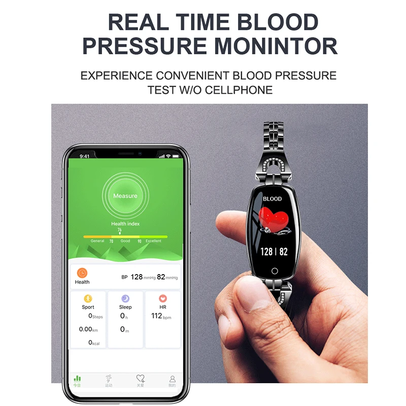 H8 модные новые Смарт-часы для женщин водонепроницаемый мониторинг сердечного ритма Bluetooth для Android IOS фитнес-браслет умные часы