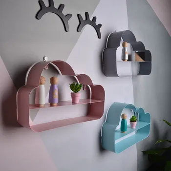 

Nordic Iron Cloud Storage Holders Wall Hanging Metal Display Shelf Multi-function Home Desktop Decoration Sundries Organizer