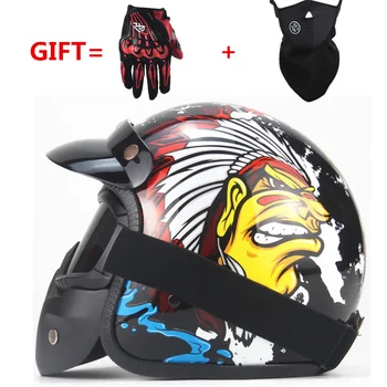 

Free shipping 3/4 Helmets Motorcycle open face vintage Moto Motorbike Headgear Casque Casco helmet