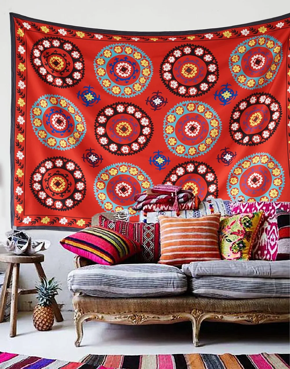 Cilected Endless Hippie Tapestry Mandala Decor Hanging Wall Tapestry