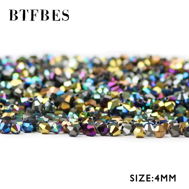 100 psc Gold Style Bicone Spacer Beads 4mm Jewellery Making