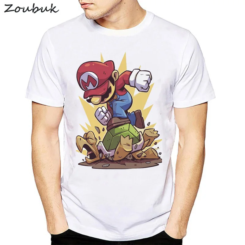 2018 New Arrivals Super Mario T Shirt Men Printed t shirt Short Sleeve Casual Basic Tops Cool 