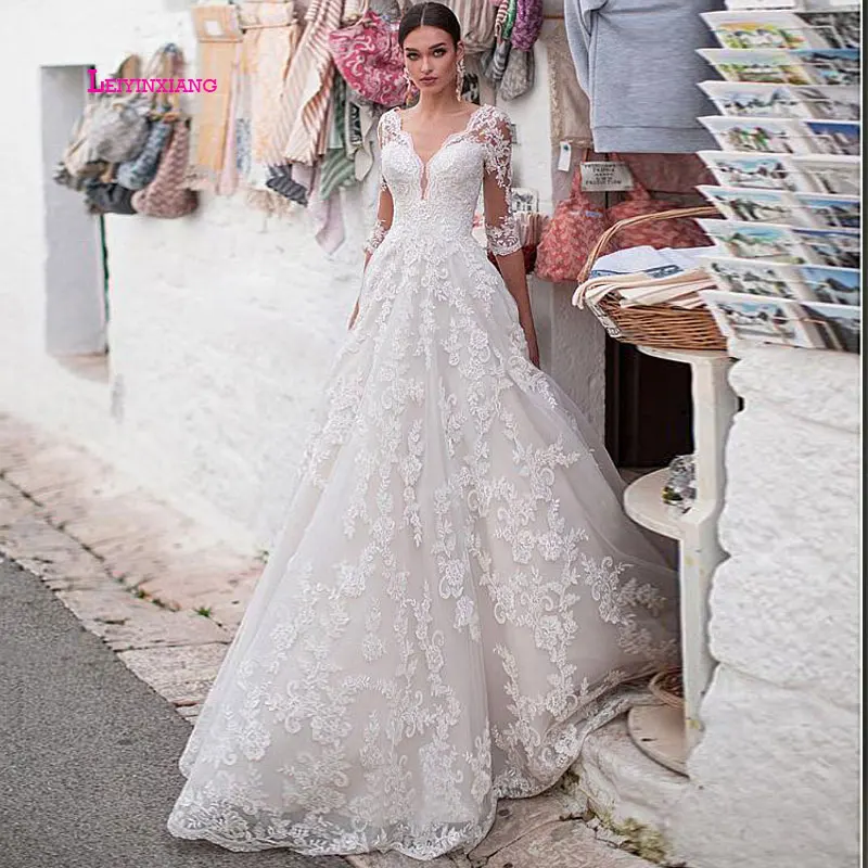 LEIYINXIANG Новое поступление свадебное платье невесты Vestido De Noiva Sereia Robe сексуальное