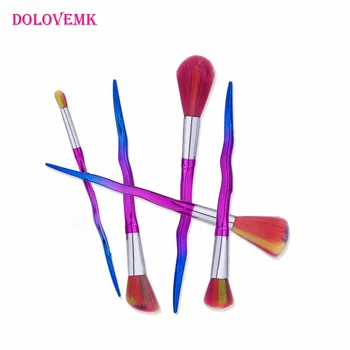 

Dolovemk 5Pcs Makeup Brushes Set Foundation Powder Brushes Soft Synthetic Hair Makeup Brushes Beauty Tools