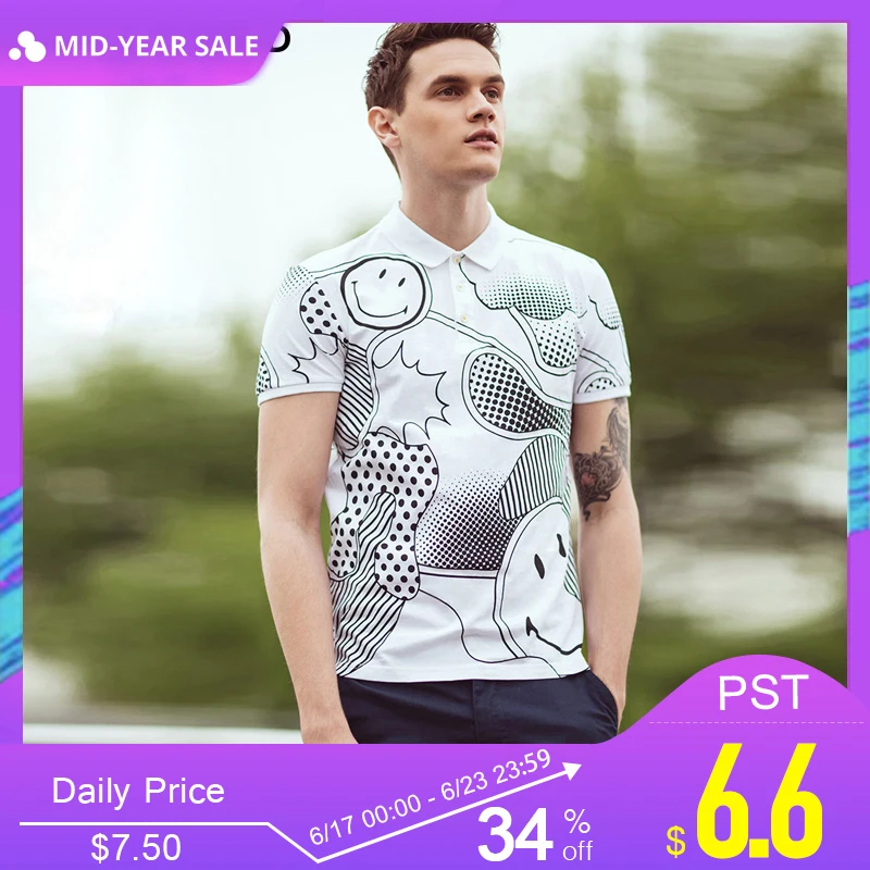 

SELECTED Brand men 2018 NEW Hot Men Breathable stripe printed POLO shirts male casual tops| 416306515