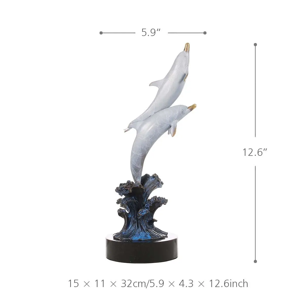 Tooarts Dolphin Keluar Dari Air Buatan Tangan Patung Perunggu Hadiah