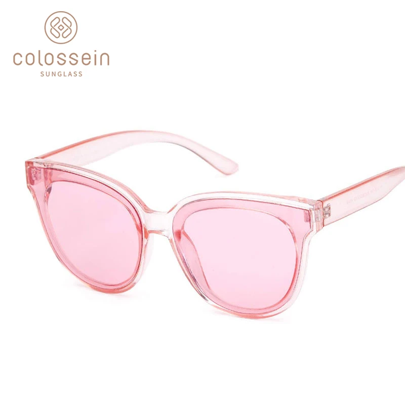 COLOSSEIN кошачий глаз роскошные солнцезащитные очки для Женщин брендовые дизайнерские ретро женские солнцезащитные очки для мужчин UV400 - Цвет линз: Pink