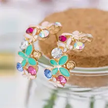 Женские серьги гвоздики с кристаллами 1 пара|stud earrings|ear stud