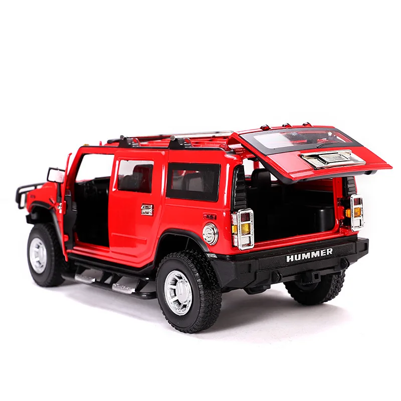 1:24 Hummer H2 сплав модели автомобили из литого металла игрушки для детей Brinquedos Juguetes Oyuncak дропшиппинг hotwheeling - Цвет: red no box