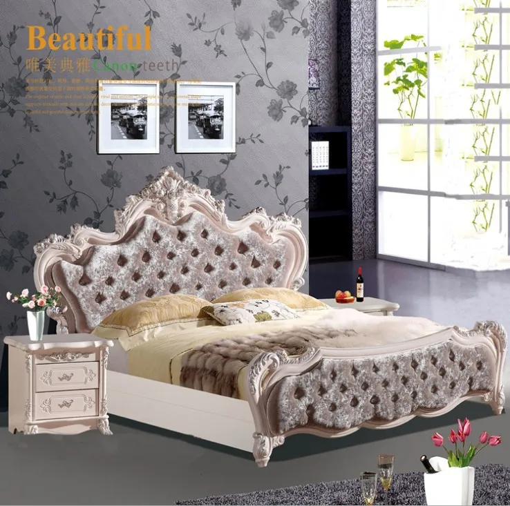 Высококачественная кровать европейская французская резная 1 8 м 7078|bed ruffle|carve