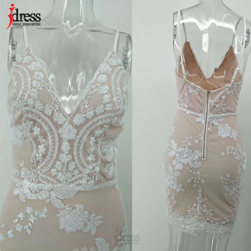 IDress Bodycon Dress Vestidos 2017 Sexy Night Club Party Backless Lace Sequined Dress (11)