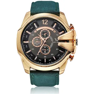Promotion Men Watches Top Brand Luxury V6 Quartz Watch Gift Waterproof Gold Leather Analog Wristwatches Relogio Masculino 2016 Promotion Men Watches Top Brand Luxury V6 Quartz Watch Gift Waterproof Gold Leather Analog Wristwatches Relogio Masculino 2016